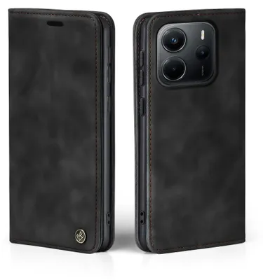 Produktbild von Handy Hülle für Xiaomi Redmi Note 14 Klapphülle Bookcase Flip Cover Handy Tasche Etui Farbe: Schwarz