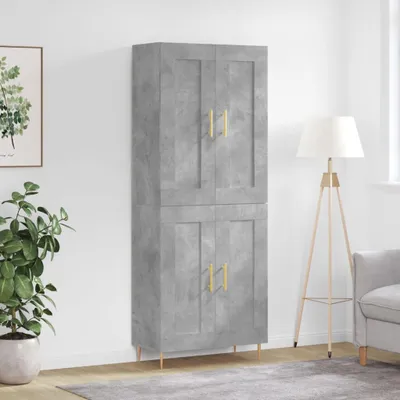 Produktbild von vidaXL Highboard Betongrau 69,5x34x180 cm Holzwerkstoff