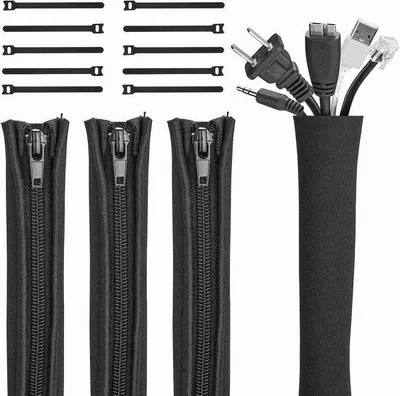 Produktbild von Flexibles Kabelmanagement Sleeve schwarz 4er Set