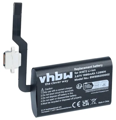 Produktbild von vhbw Akku Ersatz für Apple 020-00633, 020-00634 für kabellose Maus (1986 mAh, 3,67 V, Li-Ion)