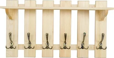 Obrázok produktu pre Vešiakový panel 70x40 cm nástenný vešiak na kabáty Masívna borovica 6 háčikov