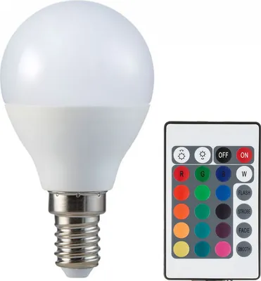 Produktbild von V-TAC LED-Lampe TV-2234, smart, EEK: F, 4,8 W, E14, RGB + 3000 K, mit FB