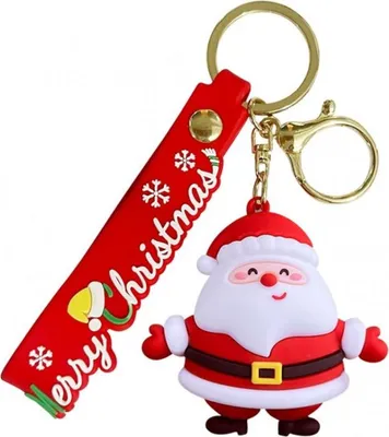 Obrázek produktu pro Flamenco Mystique Přívěsek na klíče Pan Santa Claus, délka 5,5 cm, šířka 3,8 cm, rozměry přívěsku 10,5 x 1,7 cm