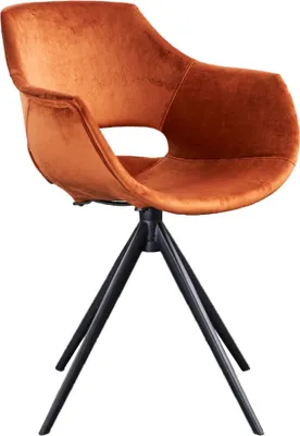 Produktbild von KAWOLA Stuhl ZAJA Esszimmerstuhl Velvet drehbar cognac