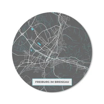 Produktbild von MuchoWow® Mauspad Mousepad Stadtplan - Karte - Freiburg im Breisgau - Blau - Deutschland - Karte 40x40 cm - Mousepads - Maus Mat - Pad - Mausunterlage - Schreibtisch Accessoires