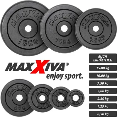 Zdjęcie produktu dla MAXXIVA Zestaw obciążników 2 x 10 kg, żeliwo