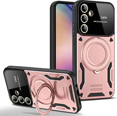 Produktbild von Rüstung Handyhülle für Samsung Galaxy A54 Dual-Layer Magnetisches Ringhalter Ständer Hülle Roségold