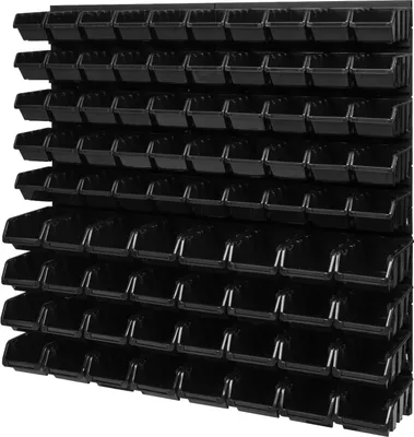 Obrázok produktu pre Stohovacie boxy Nástenná polica Box Otvorené úložné boxy Systém hromadného skladovania 82 boxov