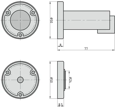 Produktbild von Olympia TS 240, Edelstahl, Edelstahl, Bodenmontage, 1 Stück(e), 77 mm, 50 mm