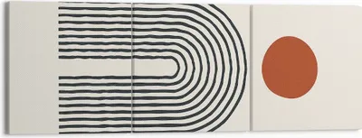 Produktbild von Bild auf Leinwand - Leinwandbild - 3 Teile - Abstraktion Grafik Linien - 150x50cm - Wand Bild - Wanddeko - Wandbilder - Leinwanddruck - Bilder - Wanddekoration - Leinwand bilder - CA150x50-5035