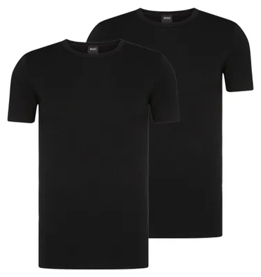 Produktbild von 2er Pack BOSS Rundhals O-Neck T-Shirts Baumwolle Stretch 2 Schwarz M