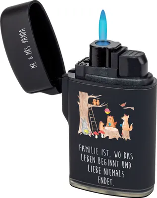 Produktbild von Mr. & Mrs. Panda sturmfeuerzeug Waldtiere Picknick - Schwarz - Geschenk, Fuchs, Feuerzeug, Wald, Zünder, Eichhörnchen, Lustige Sprüche, Igel, Hase, gasfeuerzeuge, Maus