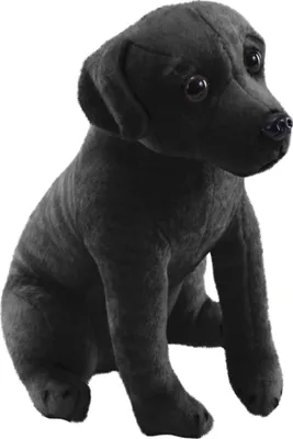 Obrázok produktu pre Plyšový čierny labrador so zvukom – 18 cm