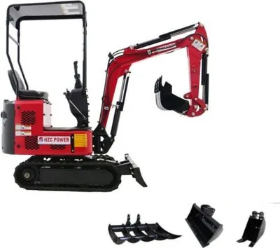 Produktbild von Minibagger HZC Power SBKB765K, Benzin, 866 Kg, schmal+Dach