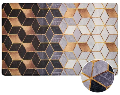 Produktbild von ANRO Anti-Ermüdungsmatte Goldcube 50x80 cm – Stehmatte 1 cm geschäumt, rutschhemmend, abwischbar, für Fußbodenheizung geeignet