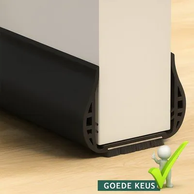 Image de Joint pour portes 93 cm - Noir - Double joint avec brosse - Sans perçage