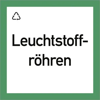 Produktbild von Dreifke® Wertstoffkennzeichnung "Leuchtstoffröhren", Folie, 300x300 mm