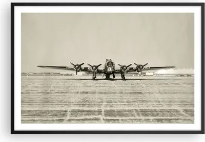 Produktbild von Gerahmtes Poster - Schwarzer Rahmen - Flugzeug alt Bomber - 91,5x61 cm - Wand Bild - Wanddeko - Wandbilder - Kunstposter - Wandposter - Bilderrahmen - Bilder - Kunstdruck - Wandbild - P2BAA91x61-4184