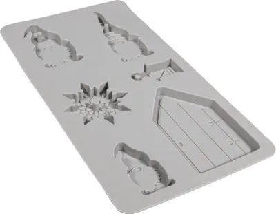 Produktbild von Rayher Silikon Gießform Wichtel, 14,5x26x1cm, 6 Formen, Box 1Stück