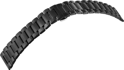 Produktbild von Edelstahl-Uhrenarmband, schwarz, Butterfly-Faltschließe, 18 mm - 24 mm
