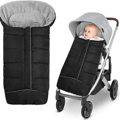 Image de Compartiment à chaussures d'hiver pour poussette, universel, avec fermeture éclair, bandes réfléchissantes, imperméable, pour poussettes de sport et poussettes de jogging.