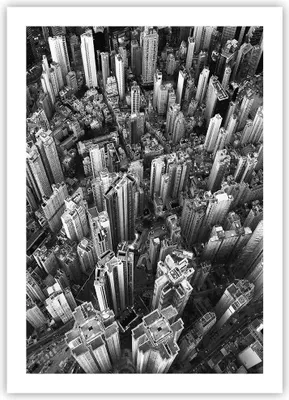 Produktbild von Poster - Poster ohne Rahmen - Wolkenkratzer mit Berge - 50x70 cm - Wand Bild - Wanddeko - Wandbilder - Kunstposter - Wandposter - Bilder - Kunstdruck - Wanddekoration - Wandbild - P2XPA50x70-4453