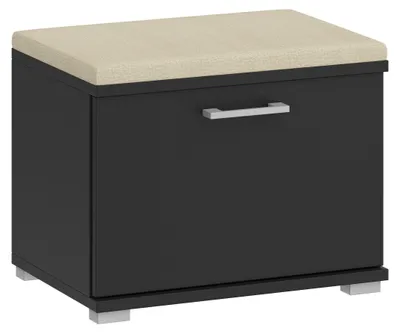Produktbild von Schuhschrank Schuhbank mit Sitzfläche Schwarz, 50x40x35 cm