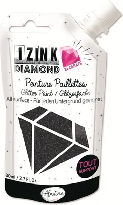Produktbild von Aladine Aladine Izink Diamond Glitter Paint 24 Karat 80 ml Schwarz