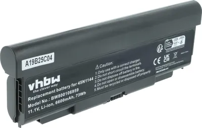 Produktbild von vhbw Akku kompatibel mit Lenovo ThinkPad T540p (20BFS01M00), T540p (20BFS01C00), T540p (20BFS01L00) Notebook (6600 mAh, 11,1 V, Li-Ion)
