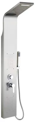 Produktbild von Duschsäule - Duschset - Edelstahl - 3 Funktionen Regendusche Massagedusche Handbrause - Antikalk - Gebürstetes Chrom