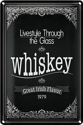 Produktbild von Blechschild 20x30cm Whiskey livestyle trough