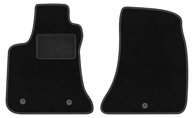 Produktbild von Velours-Fußmatten Vorne passend für Chrysler 300C (Limousine, Kombi, Touring, Bj. 2004-2010) –  schwarz, passgenau, mit Befestigungen set 2 Stk. - STANDARD