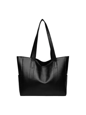Produktbild von Handtasche Damen Shopper Tasche Kunstleder Schultertasche für Arbeit & Reisen Shopping, Schwarz