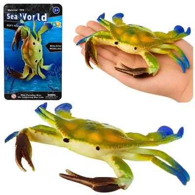 Immagine prodotto di Figurina di granchio di gomma elastico realistico animale marino 19 cm