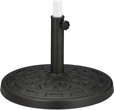 Produktbild von Famanu Parasolfuß mit Gusseisen-Optik - Für Schirmstangen 38-50 mm Ø - 50 cm - Grün/Schwarz