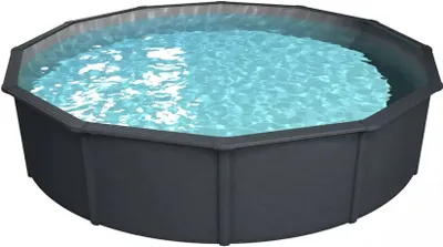 Obrázok produktu pre Sada oceľových stien pre bazén Steinbach „Nuovo de Luxe“ v antracitovej / striebrošedej farbe, Ø 550 x 120 cm, bez príslušenstva