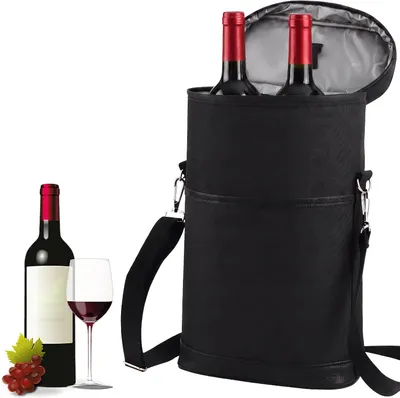 Produktbild von Isolierte Flaschentasche für 2 Flaschen Weinkühltasche mit Griff