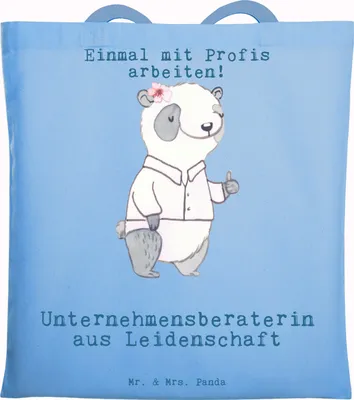 Produktbild von Mr. & Mrs. Panda Shopping Tasche Unternehmensberaterin Leidenschaft - Sky Blue - Geschenk, Beutel, Laptoptasche, Jutebeutel, Schultasche, Tote Bag