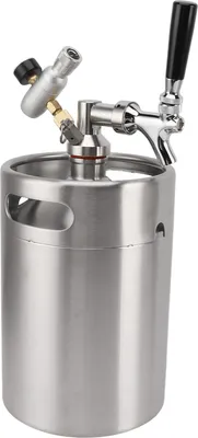 Zdjęcie produktu dla Ciśnieniowa mini beczka na piwo ze stali nierdzewnej o pojemności 5 l z zaworem wylotowym dozownika 60 psi beczka na kawę do kawiarni w domu