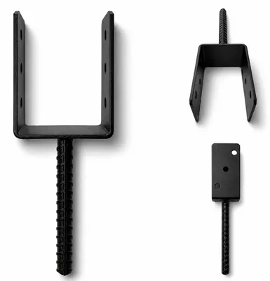 Obrázek produktu pro TORVON Držák sloupů, černý, ocel S235, rozměry 120x70x60x4,0 mm, 1 kus, Obrázek vytvořený pomocí AI