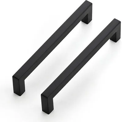 Immagine prodotto di Maniglie per mobili da cucina - Robuste e a prova di bambino - 1 pezzo - Nero - Acciaio inox