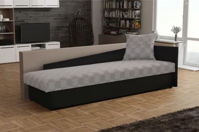 Obrázek produktu pro Válenda 80x200 RUOXI s úložným prostorem - černá / šedá