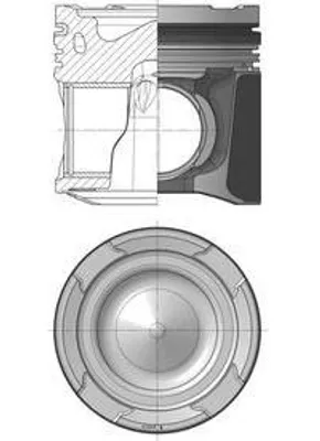 Produktbild von KOLBENSCHMIDT Kolben 41474600, 121,8 mm, Zylinderbohrung 126 mm, Kolbenspiel 0,12 mm
