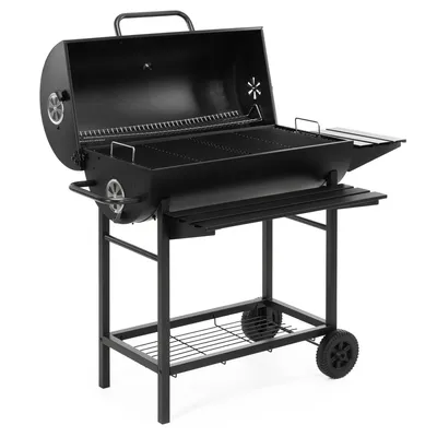 Productafbeelding van Houtskool barbecue - Op Wielen - BBQ - Asopvangbak - Thermometer - Kunststof - Staal - Zwart