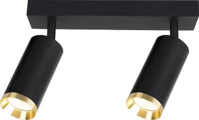 Zdjęcie produktu dla Spot reflektor natynkowy MICA czarny 2xGU10x10W aluminium wym:19,5x26x6cm IP20 Milagro