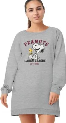 Produktbild von The Peanuts Snoopy Nachthemd für Damen - Laugh League Schlafshirt Pyjama Langarm Oberteil Grau M