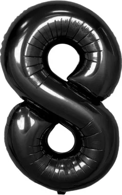 Zdjęcie produktu dla Balon foliowy nr 8, ok. 100 cm, czarny