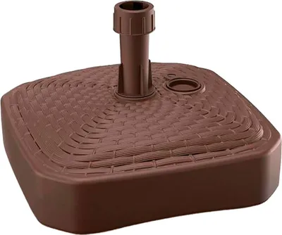 Produktbild von DEUBA® Sonnenschirmständer Poly Rattan Eckig bis Ø 26 mm Mast Befüllbar Sonnenschirm Schirmständer Ständer Gartenschirm Balkon Terrasse Garten Braun