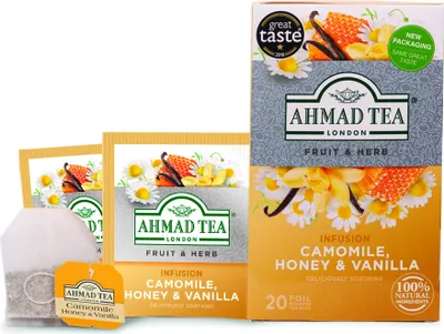 Immagine prodotto di Ahmad Tea - Camomilla, miele e vaniglia 30 g, 20 bustine