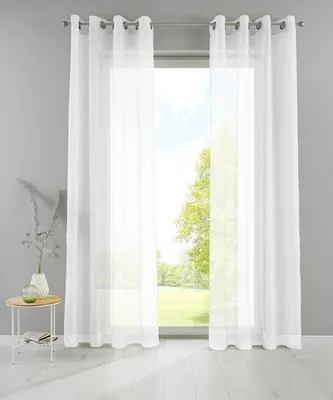 Produktbild von Ösengardinen 2er Set Weiß Transparent 225x140 cm Basel Gardine Vorhang 20332TR2